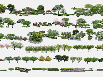 Various Arbor Tree Species For Landscape Design And Garden Greenery 3d model