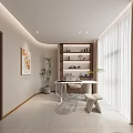 Elegant Modern Beauty Salon Interior With Warm Reception Counter And Comfortable Waiting Lounge Space