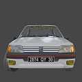 White Classic Two Door Car With Red Stripes And Vintage Design