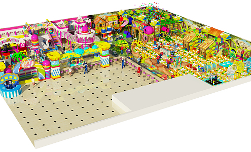 Modern Amusement Equipment Candy Forest Theme Naughty Castle Trampoline Paradise 3d model