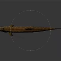 Brown Spotted Aquatic Fish With Elongated Body And Fins On Blue Background