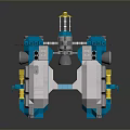 Lego Style Space Station Model With Solar Panels White Blue Modules And Yellow Details