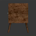 Wooden Nightstand Modern Design With Drawer And Metal Handle On Tapered Legs
