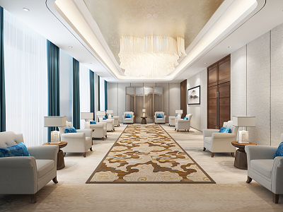 New Chinese Reception Room 3d model