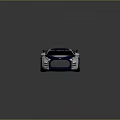 Blue And White Sports Car With Aerodynamic Design Rear Spoiler And Sporty Wheels