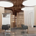 Modern Beauty and Hair Salon Storefront with Glass Door and Interior Design