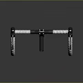 Bicycle Handlebar With White Wrapping Tape And Black End Components Design 3d model