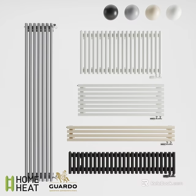 Modern Radiators With Various Designs And Colors For Home Heating 3d model 
