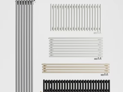 Modern Radiators With Various Designs And Colors For Home Heating 3d model
