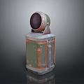 Vintage Metal Lighting Fixture Combination With Round Lamp Head And Square Green Copper Base