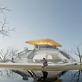 Modern Architecture Curve Sales Department Curve Commercial Restaurant Bookstore Waterside Architecture Internet Celebrity Architecture 3d model
