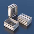 Three Durable Wooden Slatted Storage Baskets for Home Organization and Decorative