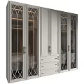 Elegant Modern Entryway Cabinet And Side Cabinet With Glass Doors Gold Handles And Drawers