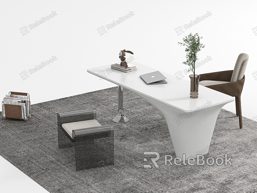 Desk and chair combination model