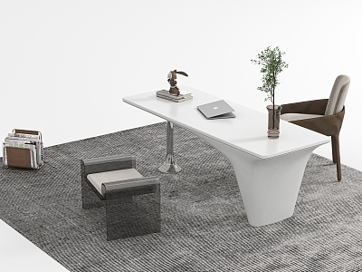 Desk and chair combination model