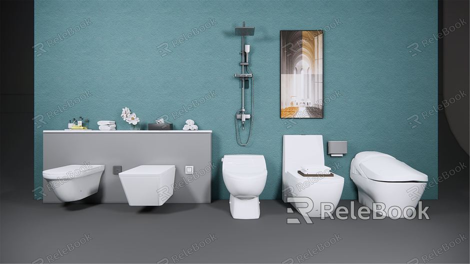 Modern Toilet Bathroom Supplies Wall-Mounted Toilet Toiletries Shower model