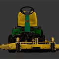 Green And Yellow Riding Lawn Mower With Comfortable Seat And Cutting Deck