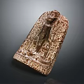 Ancient Egyptian Stone Stela With Carved Figure And Hieroglyphic Inscriptions