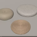 Round Woven Cushions For Home Living With Beige White And Light Brown