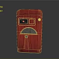 Red Emergency Alarm Box With Button Indicator And Circular Panel Design