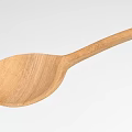 Natural Wooden Spoon With Long Handle And Smooth Round Bowl For Cooking Utensil
