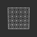 Carved Lattice Window Traditional Geometric Pattern Design In White Outline