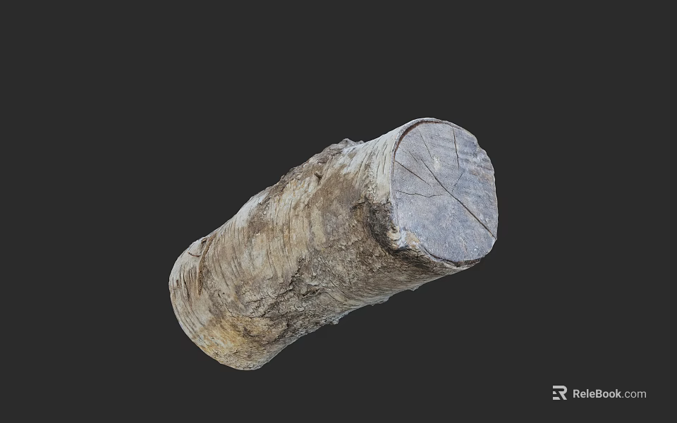 Natural Stone Wood Log with Solid Organic Texture for Home Decor Projects 3d model