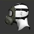Protective Military Weapon Gas Mask With Green Filter Canister And Clear View Lens