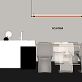Modern Simple Island Table Dining Table and Chair Dining Table 3d model