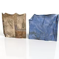 Household Cloth Storage Bags In Brown And Blue Textured Design