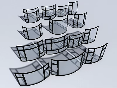 Various Modern Casement Windows With Different Styles And Structural Designs 3d model