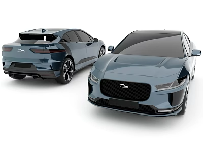 Modern Blue Cars With Sleek Design Front And Rear View Stylish Exterior 3d model