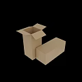Open And Closed Brown Corrugated Cardboard Boxes For Storage And Packaging 3d model
