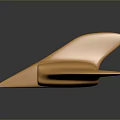 Golden Metallic Sculpture With Winged Design And Circular Openings For Modern Decor