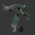 Sci Fi Mechanical Creature With Green Exoskeleton Multiple Legs And Propeller