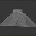 Detailed Ancient Stepped Pyramid Structure With Stone Layers And Top Platform