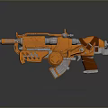 Orange Sci Fi Weapon With Mechanical Design And Futuristic Detailed Structure 3d model