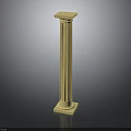 Classical Architectural Column Beige Color With Fluted Shaft Capital And Base