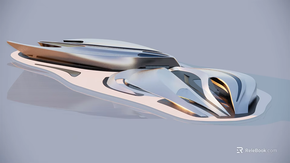 Futuristic Silver Concept Car With Sleek Aerodynamic Design And Smooth Metallic Surface 3d model 
