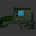 Green Mercedes Heavy Duty Truck Front View With Cab Design And Headlights