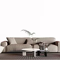 Modern Sofa Coffee Table Combination Poetry Fabric Sofa 3d model