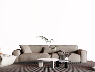 Modern Sofa Coffee Table Combination Poetry Fabric Sofa 3d model