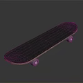 Black Wooden Skateboard With Classic Deck And Smooth Rolling Wheels 3d model
