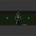 Robotic Character And Mechanical Creature Against Green Wall With Digital Locks And Parts
