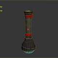 Black Flashlight With Red Straps And Textured Grip Handle Design