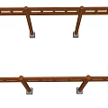Traditional Ancient Architecture Wooden Structure With Columns Beams And Railing Design
