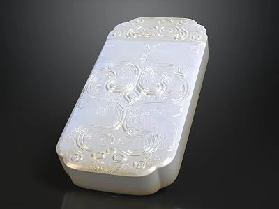 Elegant White Carved Decorative Ornament Set With Rectangle Shape And Smooth Surface 3d model