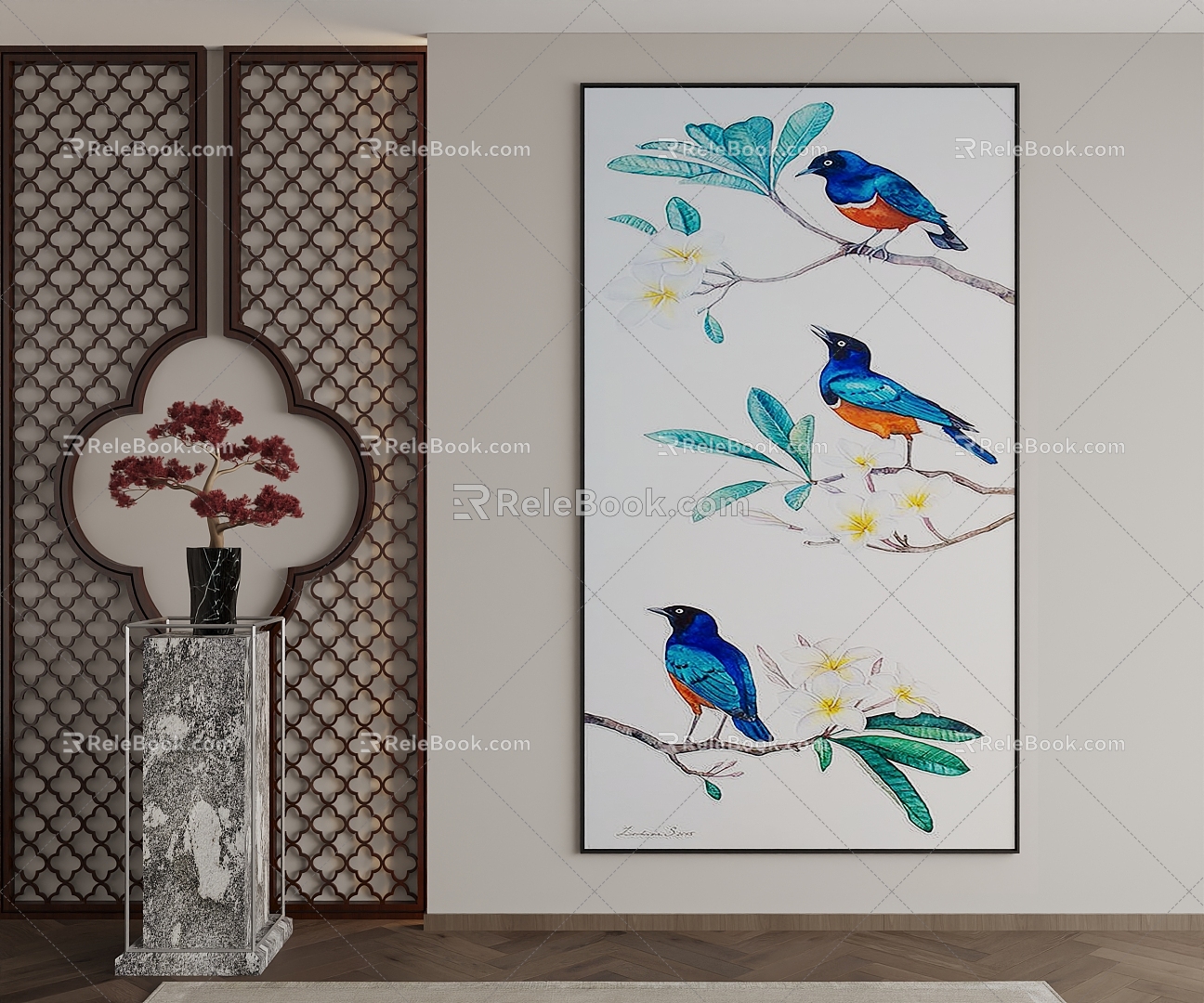 New Chinese Decorative Painting 3d model