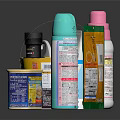 Various Japanese Packaged Food Products Including Cup Noodles Soy Sauce SPAM Can And Snacks