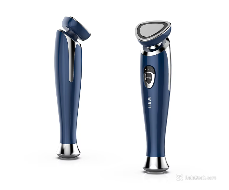 Handheld Medical Device Two Units Featuring Blue Modern Design And Metallic Control Button 3d model